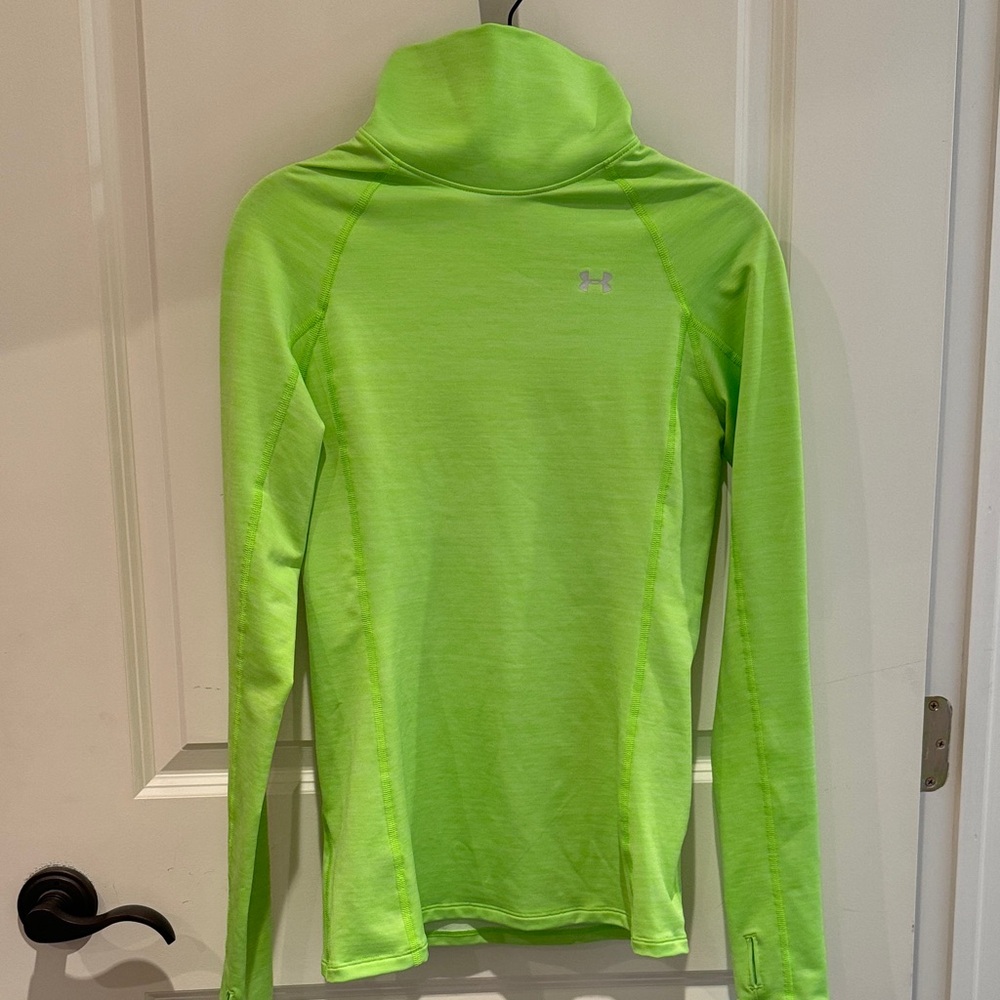 NWOT Under Armour COLD GEAR Vibrant Green Performance Top